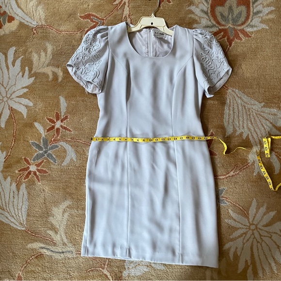 K.C. Studio Sheath Dress Gray Beaded sleeves Sz 12 - Picture 8 of 9